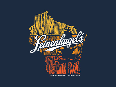 Leinenkugel's Wisconsin Merch Design apparel design beer brewery merch design pine tree poster design vector wisconsin woodgrain
