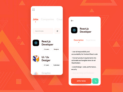 Find a Job app design flat ios job listing minimal mobile ui ux