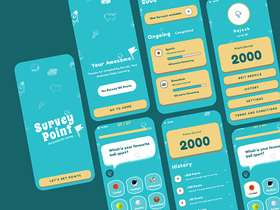 survey Point app app design children daily ui design flat minimal survey survey app ui ux uxdesign