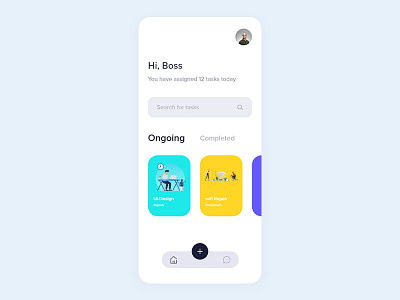 Tasks cards design ios management app minimal tasks ui ux