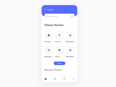 Home Page app design home services ios maintenance minimal ui ux