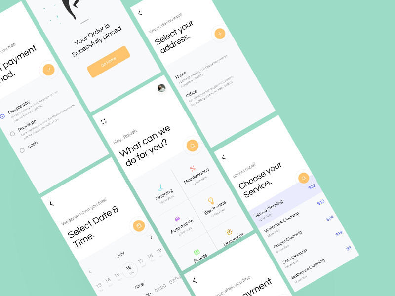 Saverz app prototype minimal classisc form application home services design ux ui