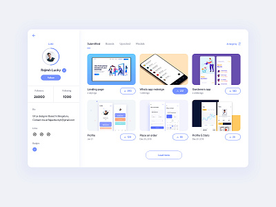 Uplabs Profile Redesign challenge design minimal page profile ui uplabs ux website