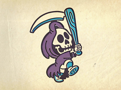 lil reapers baseball character illustration mascot