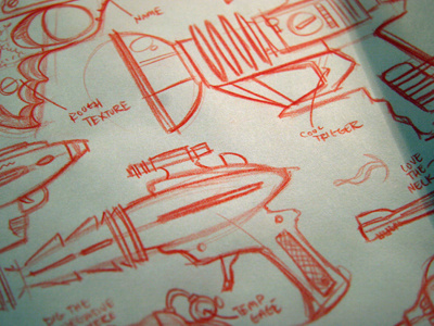 Raygun 52 Homework drawing gun illustration sketches