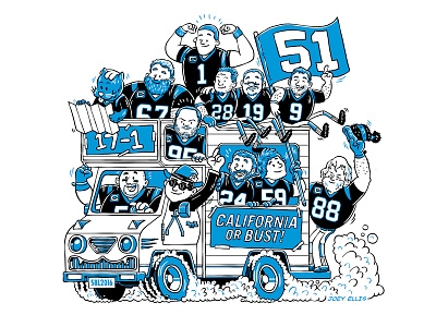 The Bus bus cartoon football panthers winnebago