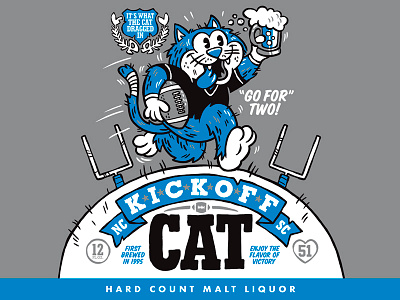 Kickoff Cat beer cartoon cat football