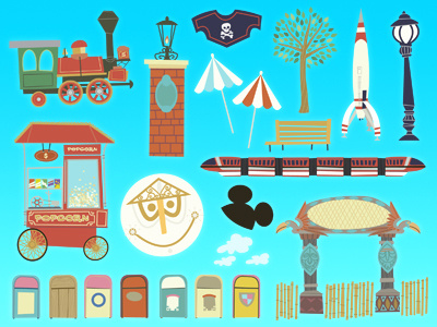 Disneyland Details disney disneyland illustration