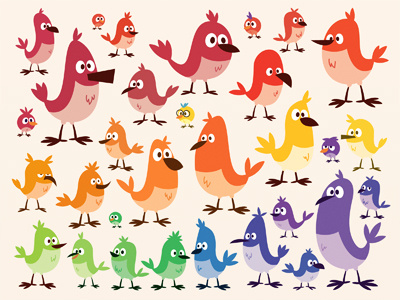 Birds birds character colorful illustration