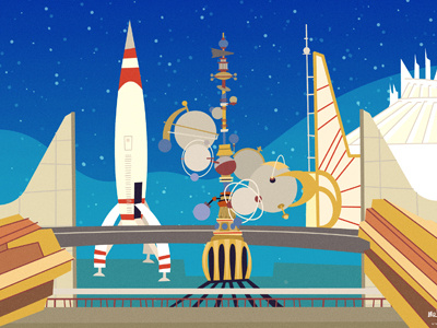 Tomorrowland! disney disneyland illustration tomorrowland
