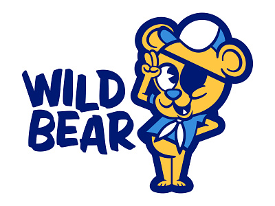 Wild Bear Logo bear eyepatch logo pins
