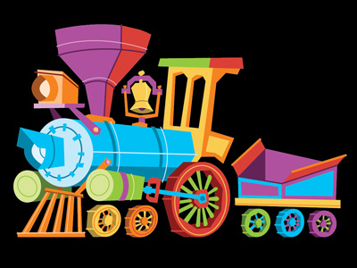 CHOOCHOOTWO color illustration kids train transportation