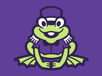 ribbit ribbit frog green mascot purple