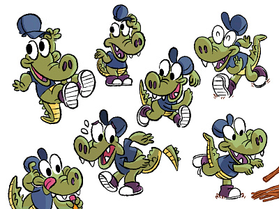 Rex alligator character design comic
