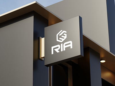 RIA Real Estate Logo branding friendly logo hand shaking logo minimal logo ria real estate logo strong logo