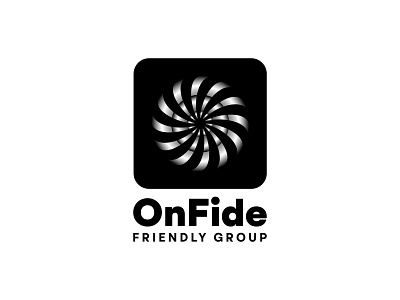 OnFide Friendly Group black and white logo brand and identity design branding business logo group of companies logo modern logo onfide friendly group