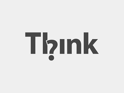 Think Logo black and white grey minimal minimalist simple think think creative logo think logo typography