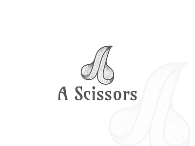 A Scissors! a scissors hair style logo hand drawn logo illustration