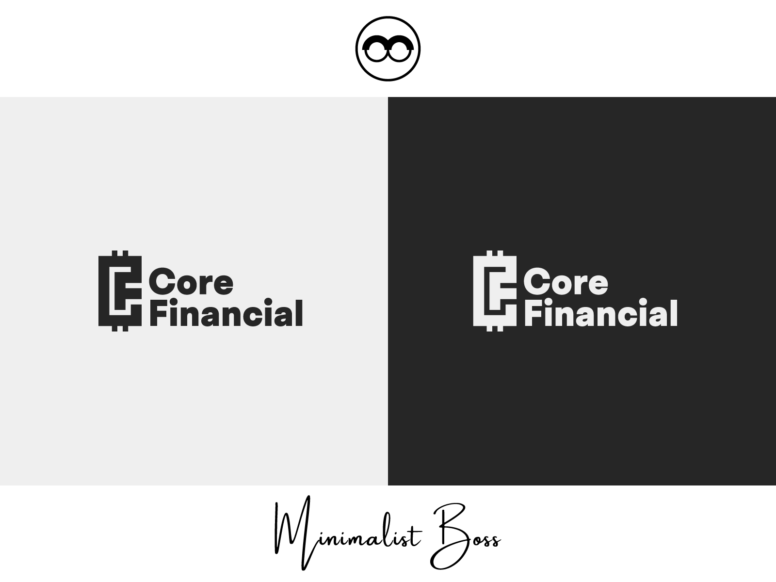 Core Financial Updated Logo! black and white core financial logo updated minimal logo modern simple