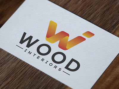 Wood Interiors Logo gradient color letter stylish vector logo w logo wi logo wood interior logo wood interiors logo wooden logo