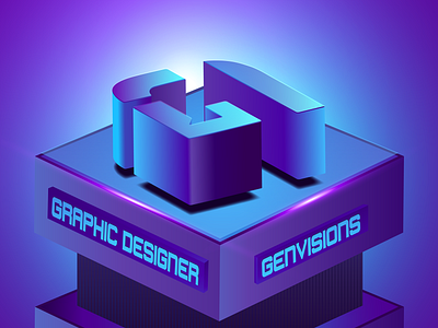 Isometric logo view design illustration illustrator isometric vector