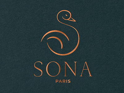 Sona Logotype bird dress fashion golden logo logotype luxury paris sona symbol