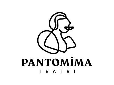 Pantomime Theatre Logo Design abstract azerbaijan baku design lines logo logotype pantomima pantomime shapes silhoutte surrealism teatr theatre