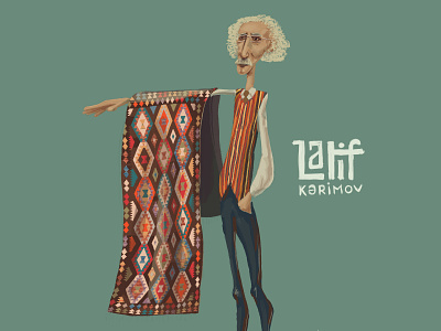 Carpet Designer azerbaijan baku carpet character colorful design designer illustration latif karimov old man ornament rug shusha