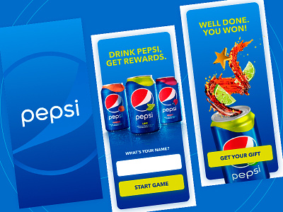 Pepsi Game UI adobexd blue dailyui drink game pepsi ui uidesign uiux uxdesign