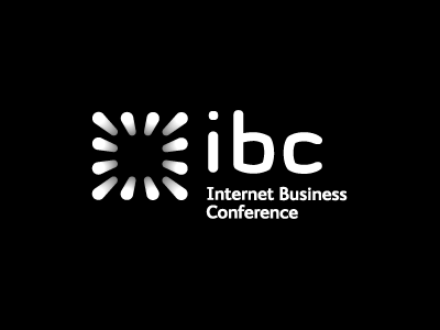 Ibc_internet_business_conf. black conference gradient identity internet logo white