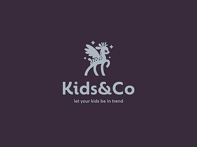 Little Deer logo deer design dream illustration kids lettering littledeer logo night star stars wings