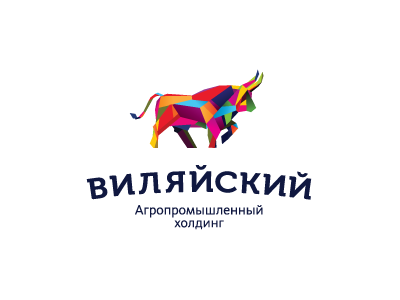 Vilyaiskiy bull colored design identity logo map russian