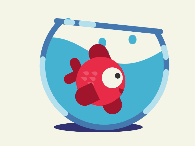 Move ON! 🐟 adobe aftereffects animated animation cute design fake3d fish fish tank illustration illustrator motiongraphics vector