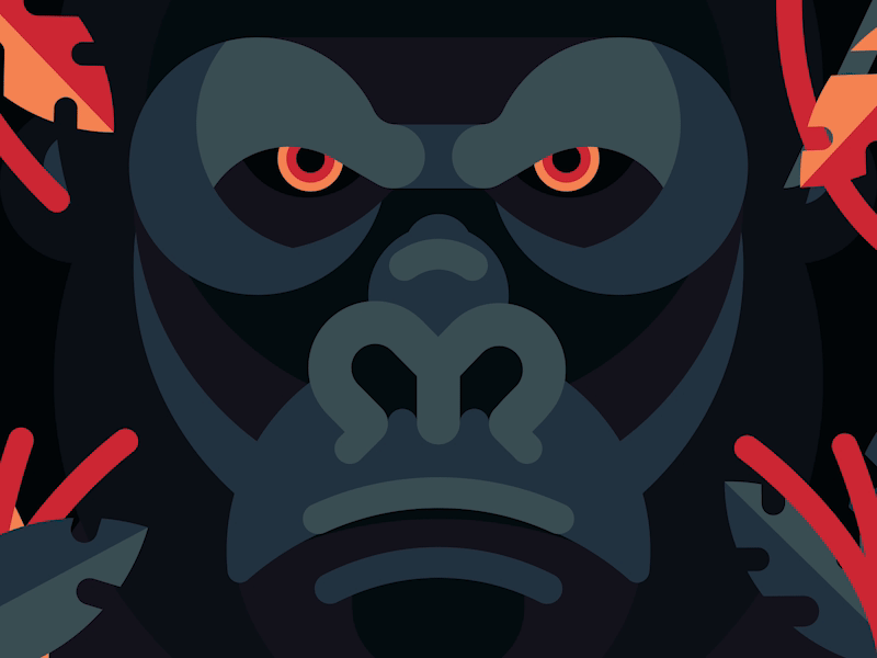 Gorilla 🦍 Flat Version adobe aftereffects animal animated animation design illustration illustrator joysticksnsliders jungle monkey motiongraphics vector