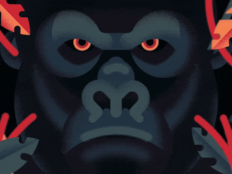 Gorilla 🦍 Scatter Version adobe aftereffects animal animated animation design illustration illustrator joysticksnsliders jungle monkey motiongraphics script vector