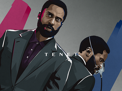 TENET 🔴🔵 adobe design illustration illustrator movie poster portrait vector