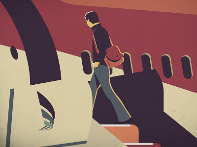 🛬 Man boarding on plane adobe airport bristol flight fly illustration illustrator journey uk vector