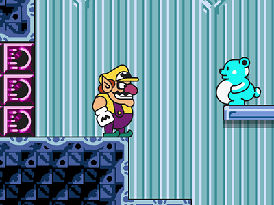 Wario Land 3 - The Frigid Sea aftereffects animation bear game boy games ice illustration illustrator nft vector video