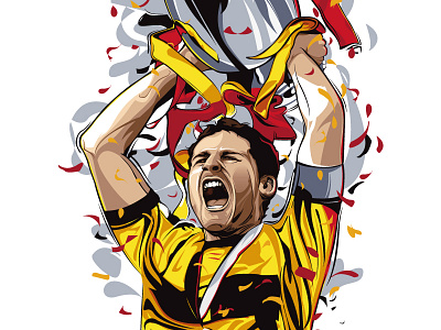 ⚽ Iker Casillas Eurocopa 2012 2012 adobe creative design graphicdesign digitalart españa fcbarcelona football futbol goalkeeper ikercasillas illustration portrait realmadrid seleccionespañola soccer spain vector worldcup2012