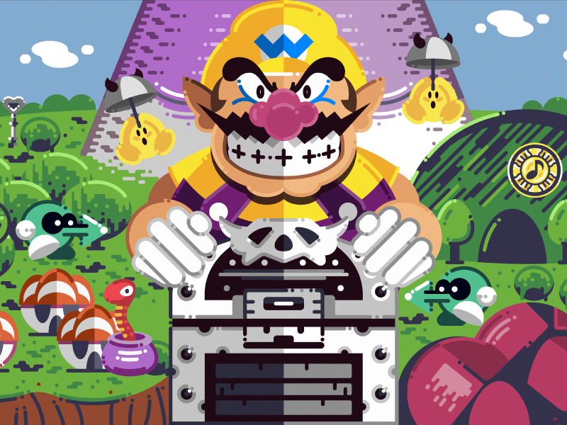 Wario Land 3 adobe graphicdesign design art illustration drawing mariokart yoshi luigi game simetry wii gameboy supermario mariobros videogames mario warioland3 nintendo wario