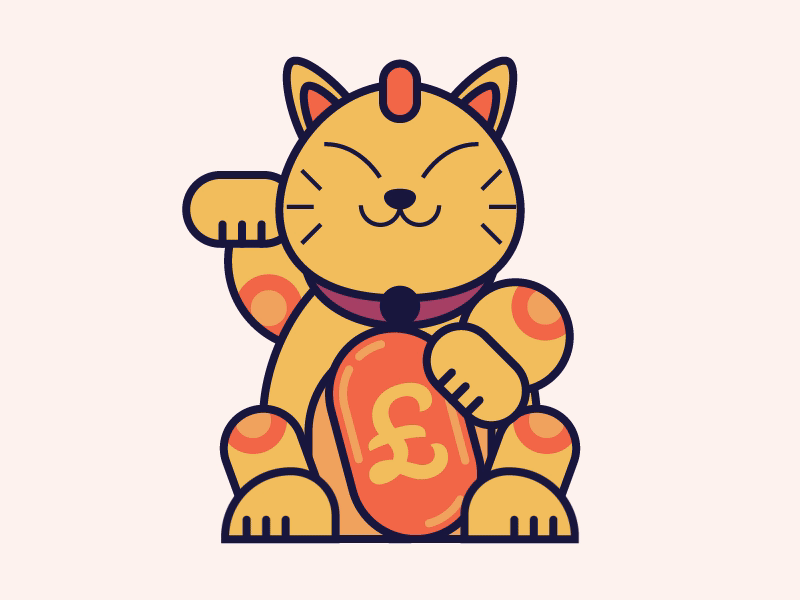 Lucky Cat 😺 adobe aftereffects animated animation cat china chinese design gato gif illustration illustrator loop money motiongraphics pounds uk vector