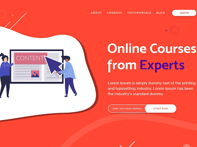 Online Courses - Full Landing Page animation art branding character design icons illustration illustrator logo minimal typography ui ux vector web website