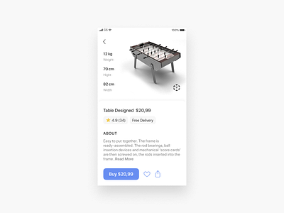 Product Card abstract app ar app blue delivery design furniture icon image ios marketplace rate shop ui