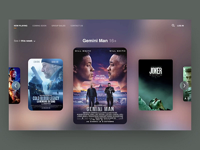 See the latest movies! animation cinema clean colors dark mode dark theme design design system desktop experience interface green icon interaction style typography ui user interface ux web website