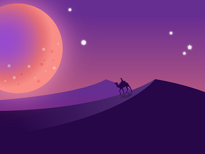 "Walk like a Camel" Night Landscape