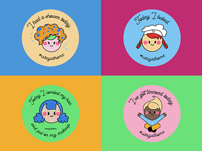 #istayathome achievements stickers creative cloud illustrations