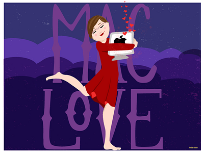MacLove freelancers graphics design illustration love purple red vector graphics 🍎