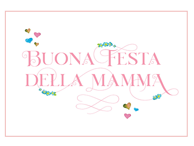 Mother's Day - Italy digital card mirosa typeface creative design watercolours