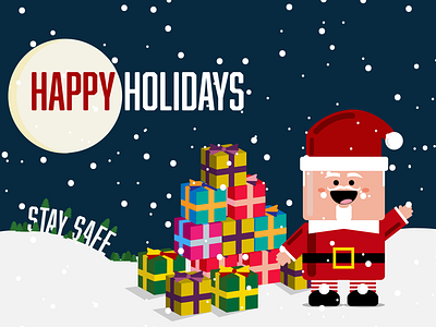 Happy Holidays christmas gifts holidays santa seasonal vector illustration