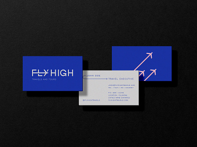 Business Cards for Fly High branding collateral mockup stationery travel